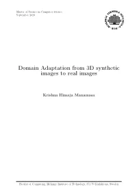 Domain Adaptation from 3D Synthetic Images to Real Images