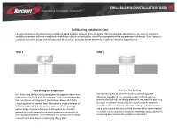 Drill Bushing Installation Data