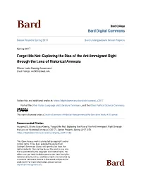 Exploring the Rise of the Anti Immigrant Right Through the Lens of Historical Amnesia