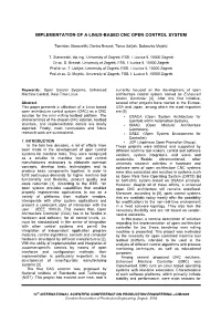 Implementation of a Linux-Based Cnc Open Control System