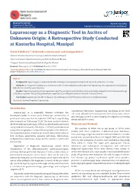 Laparoscopy As a Diagnostic Tool in Ascites of Unknown Origin: a Retrospective Study Conducted at Kasturba Hospital, Manipal