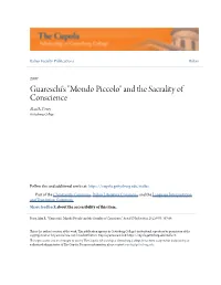 Mondo Piccolo" and the Sacrality of Conscience Alan R