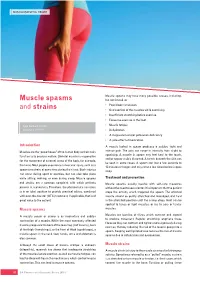 Muscle Spasms and Strains