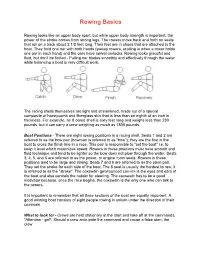 Rowing Basics