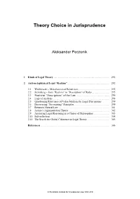 Theory Choice in Jurisprudence