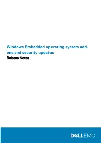 Windows Embedded Operating System Add-Ons and Security Updates