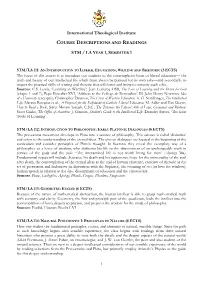 Course Descriptions and Readings