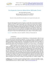 Development of Ancient Athens Before Hellenistic Period