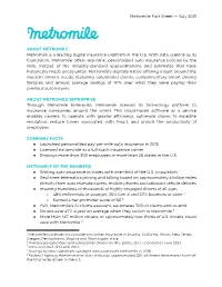 Metromile Fact Sheet 2021-07