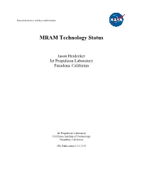 MRAM Technology Status