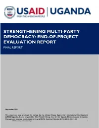 Strengthening Multi-Party Democracy: End-Of-Project Evaluation Report Final Report