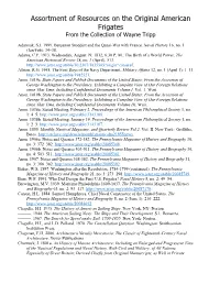 Assortment of Resources on the Original American Frigates from the Collection of Wayne Tripp