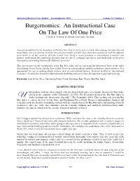 Burgernomics: an Instructional Case on the Law of One Price Carolin E