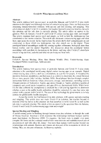 Covid-19: When Species and Data Meet
