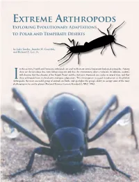 Extreme Arthropods Exploring Evolutionary Adaptations to Polar and Temperate Deserts