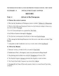 HISTORY Unit -1 Advent of the Europeans