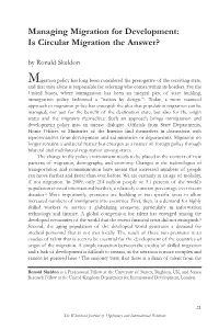 Managing Migration for Development: Is Circular Migration the Answer?