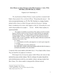 Metrical Index for Short Hymns on ... Scriptures