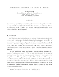 Topological Reduction of 4D Sym to 2D Σ–Models
