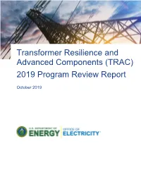 Transformer Resilience and Advanced Components (TRAC) 2019 Program Review Report