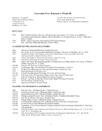 Ben Wright CV