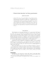 Classical Theta Functions and Their Generalization