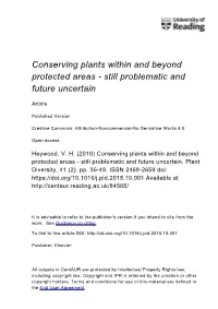 Conserving Plants Within and Beyond Protected Areas - Still Problematic and Future Uncertain