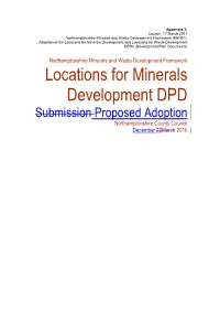 Locations for Minerals Development and Locations for Waste Development Dpds (Development Plan Documents)
