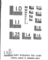 MICROCOPY 10SOLUT10,4 TEST Chart NATIOHAL BUREAU of STANOARDS-1963A DOCUMENT RESUME