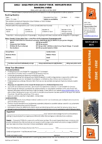Private Group Tour Booking Form