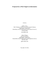 Proposal for a Ph.D. Degree in Informatics