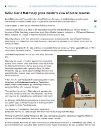 SJSU, David Makovsky Gives Insider's View of Peace Process