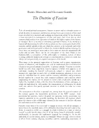 The Doctrine of Fascism