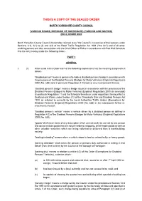 This Is a Copy of the Sealed Order