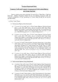 20170215-0223 Temporary Traffic and Transport Arrangements On