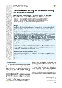 Analysis of Factors Affecting the Prevalence of Stunting on Children Under Five Years