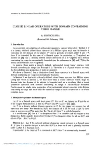 Closed Linear Operators with Domain Containing Their Range