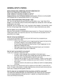 General Setup & Pairing