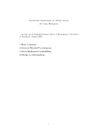 Geometric Embeddings of Metric Spaces by Juha Heinonen Lectures in the Finnish Graduate School of Mathematics, University Of