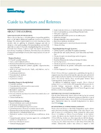 Guide to Authors and Referees