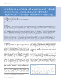 Guideline for Monitoring and Management of Pediatric Patients
