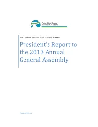 President's Report to the 2013 Annual General Assembly