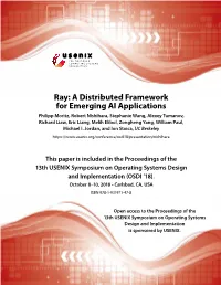 Ray: a Distributed Framework for Emerging AI Applications