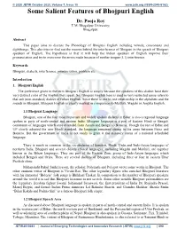 Some Salient Features of Bhojpuri English