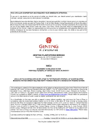 This Circular Is Important and Requires Your Immediate Attention