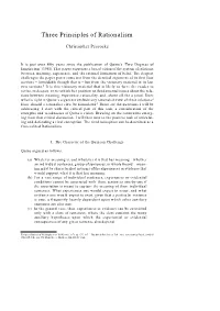 Three Principles of Rationalism
