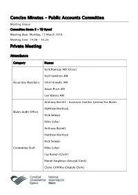 Concise Minutes - Public Accounts Committee