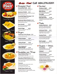 Orhr L(*R! Call 604.276.0201
