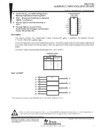 Quadruple 2-Input Exclusive-OR Gate Datasheet