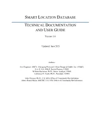 Smart Location Database Technical Documentation and User Guide